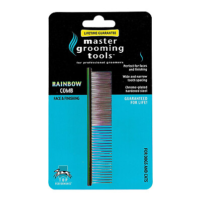 #ad Master Grooming Tools Greyhound Face Finishing 4.5 In Comb Rainbow $14.99