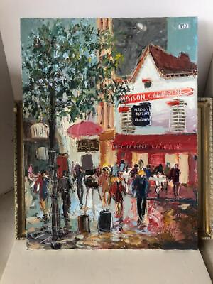 #ad #ad Orig Trencev Paris Knife Palette Oil Painting of Monmartre La Mere Catherine 24quot; $174.99
