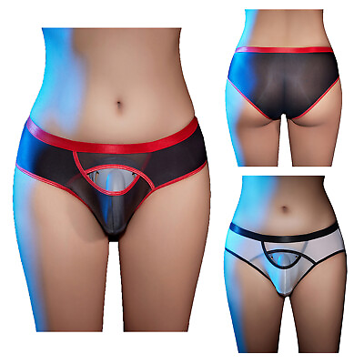 #ad US Mens Lace SISSY POUCH PANTIES Crossdress Male Bikini Thong Briefs Underwear $8.45