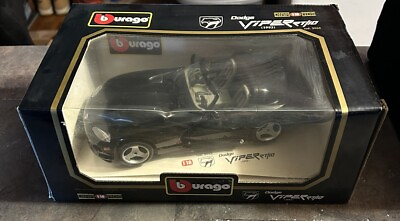 #ad Burago 1993 Dodge Viper RT 10 1:18 Scale Die Cast Black New In Box $21.95