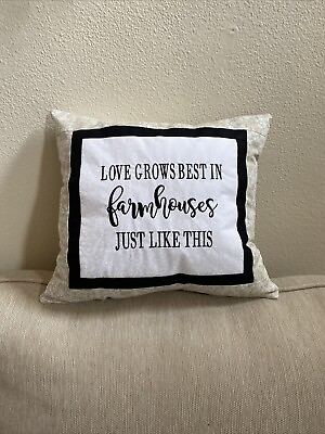 #ad Farmhouse Throw Pillow Handcrafted Neutral Colors Home Decor Love Theme Gift $35.00