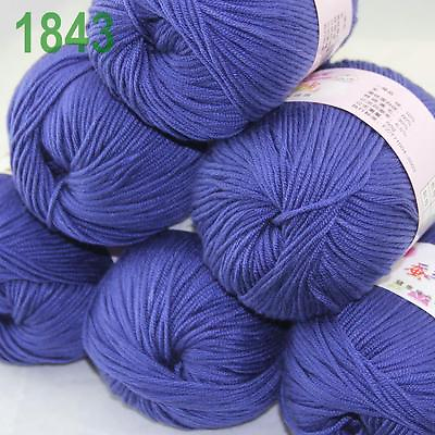 #ad Sale New Lot 6ballsx50g Soft Cashmere Silk Velvet Children Hand Knitting Yarn 43 $19.94