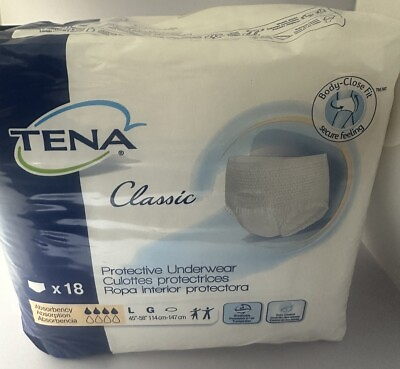 #ad TENA Classic Protective Underwear Adult Pullup Disposable Large 72514 18 Ct $17.95