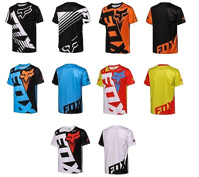 Men#x27;s Fox Jersey Riding T shirts Motocross MX ATV BMX MTB Dirt Bike Racing Tops $22.99