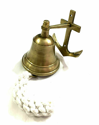 Nautical Finish Brass Bell with Antique Anchor Ship Boat Wall Mount Decor Bell $32.81