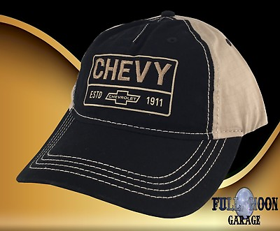 #ad NEW Chevrolet Black Khaki Chevy Mens Adjustable Cap Hat $20.95