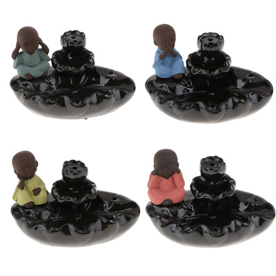 #ad Small Figurine Backflow Ceramic Cone Smoke Burner Holder $12.31