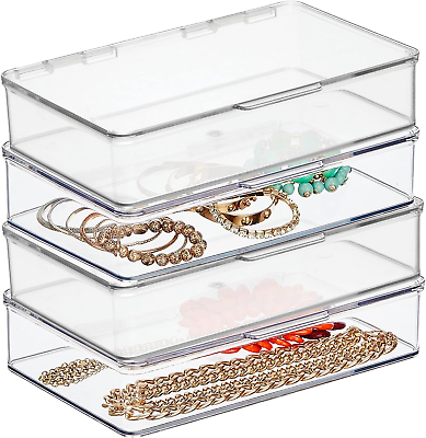 Mdesign Plastic Closet Storage Organizer Box Containers with Hinged Lid for Shel $86.22