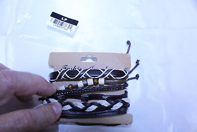 #ad Boho Retro Multi Layer Bracelet Set 3 Different Mix Leather Beads #93 $6.46