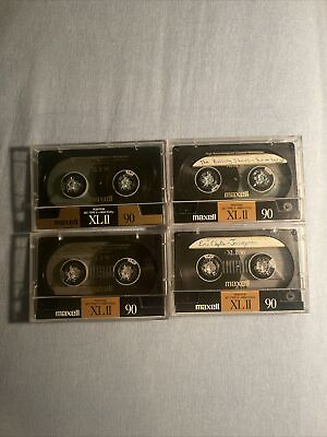 maxell xlii 90 lot Of 4 Vintage High Bias Type II Pre Recorded Made In Japan $15.84