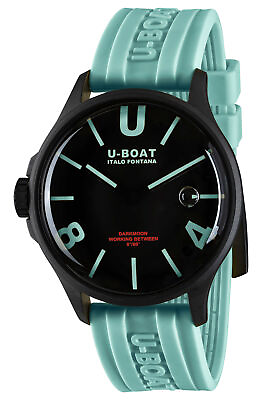 #ad U Boat Darkmoon Black PVD Black Dial Blue Silicon Strap Quartz Mens Watch 9526 $779.00