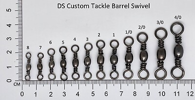 #ad 50 pcs Barrel Swivel size 8 to 4 0 fishing tackle rolling connector $8.79