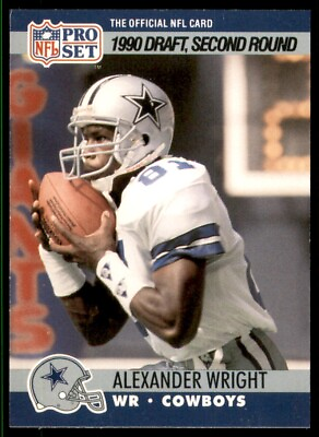 #ad 1990 Pro Set Alexander Wright RC Dallas Cowboys #695 $1.00