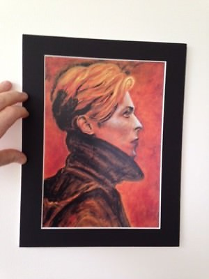 #ad David Bowie Inspired original Art painted Low image 14quot; x 11quot; A4 Mounted Print GBP 12.00
