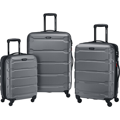 #ad Samsonite Omni 3 Piece Hardside Luggage Spinner Set 20quot; 24quot; 28quot; Charcoal **OPE $249.00