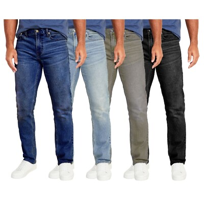 Men#x27;s Flex Stretch Slim Straight Jeans Sizes 30 42 $16.97