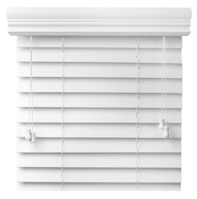 #ad Faux Wood Corded 2quot;Horizontal Blind w Royal Crown Valance Exact Size amp; Color $17.99