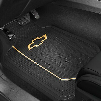 #ad 2 Front Chevy Bowtie Logo Floor Mats Rubber All Weather Factory Liners Black $61.20