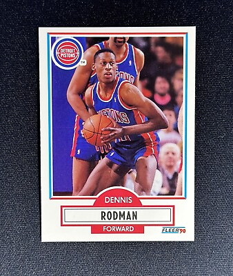 #ad 1990 91 Fleer Dennis Rodman #59 Basketball Card Detroit Pistons HOF $1.99