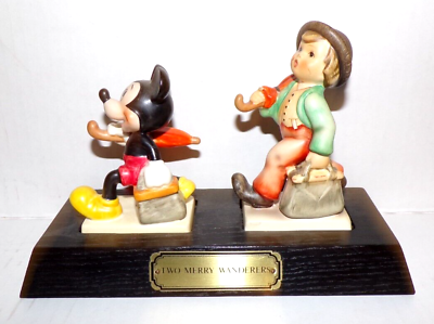 #ad HUMMEL GOEBEL Disney Two Merry Wanderers Mickey Mouse Ltd Ed Figurine Statue $199.99