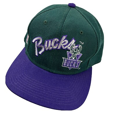 #ad Milwaukee Bucks Sports Specialties Scripts Ball Cap Hat Fitted 7 1 4 Basketball $90.99