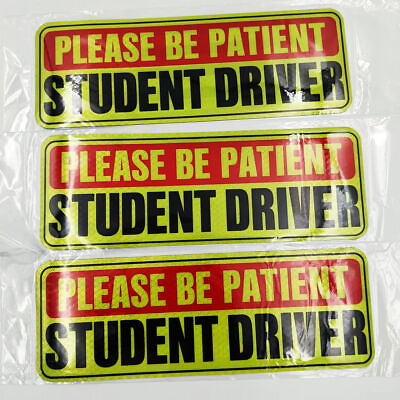 3Pcs Car Bumper Magnet Student Driver Reflective Decal sign Sticker magnetic $2.99