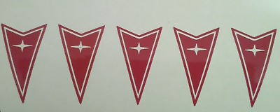 #ad Set 5 RED Pontiac center cap wheel rim skin emblem vinyl decal sticker logos $12.00
