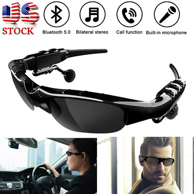 #ad Bluetooth 5.0 Sunglasses Wireless Glass Headphone Stereo Earphone W Mic Headset $11.63