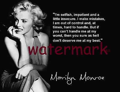#ad MARILYN MONROE SEXY ICON quot;I#x27;M SELFISH IMPATIENT quot; QUOTE PUBLICITY PHOTO 8X10 $9.89