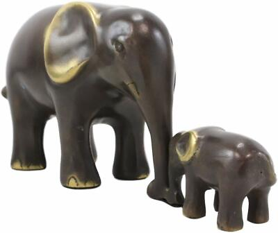 #ad Ebros Brass Metal Safari Elephant Mother and Calf Bonding Scene Statue 9.25quot;L $146.99