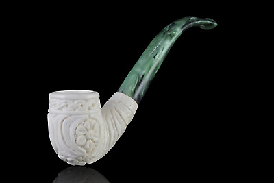 #ad Block Meerschaum Pipe classic Turkish carving smoking tobacco with case MD 41 $160.52