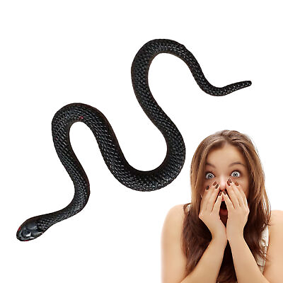 #ad Small Rubber Snake Toy Black Fake Snake Toy Halloween Snake Toy Prank Prop $6.67