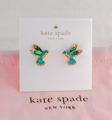 Kate Spade Scenic Route Hummingbird Stud Earrings Brand New with Dust Bag $21.97