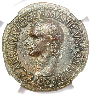 Gaius Caligula AE As Copper Roman Coin 37 41 AD Certified NGC Choice XF EF $1800.25