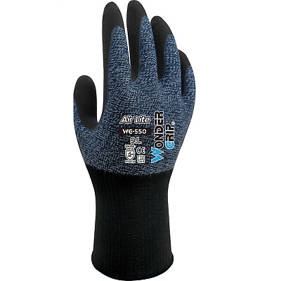 #ad Wonder Grip Air Lite Nitrile Coated Work Gloves Size Large WG 550 1 Pair $9.95