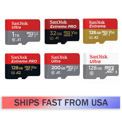 #ad Sandisk Micro SD Card Memory 32GB 64GB 128GB 256GB 512GB 1TB Lot Extreme Ultra $9.99