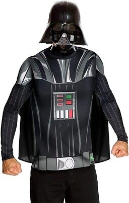 #ad Darth Vader Mens Costume Licensed Star Wars Costume Tunic Cape Mask LARGE $39.99