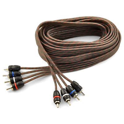 17ft 4 Channel Male to Male OFC Twisted Pair RCA Cable for Car or Home Audio $13.80