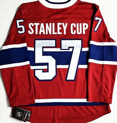 #ad NWT MEN LG MONTREAL CANADIENS 1957 STANLEY CUP CHAMPSIONS FANATICS HOCKEY JERSEY $139.99