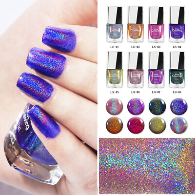 #ad 7ml Nail Polish Glitter Lacquer LED UV Gel Holographic Laser Colorful Varnish Wo $1.92