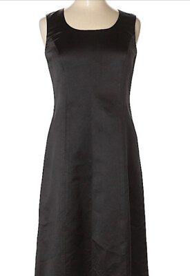 #ad Vintage Womens Brooks Brothers Black 100% Silk Sheath Dress Size 6 Classic Zip $49.97