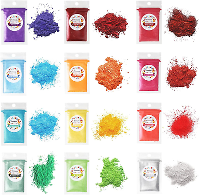 #ad 12 Colors Mica Powder Pigments Soap Dye for Soap Coloring Soap Making Color... $13.17