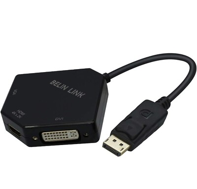 DP to HDMI VGA DVI Adapter Displayport to HDMI 4K Adapter 3 in 1 Display Port $9.79