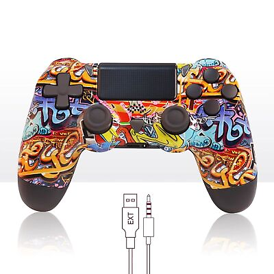 #ad Wireless Controller for PS4 and PLAYSTATION Slim Pro Console Gamepad Graffiti $17.99