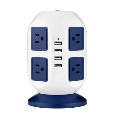 #ad Tower Surge Protector with Surge Protector 8 AC Outlets 4 USB Port O9T6 $36.57