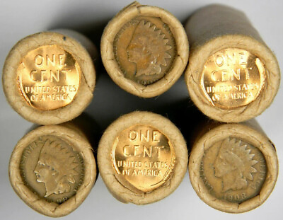 #ad 1908 Indian End BU Wheat End Roll Estate Sale Circulated Wheat Cent Rolls $16.95