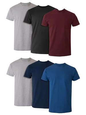 Men#x27;s Value Pack Assorted Pocket T Shirt Undershirts 6 Pack $24.29