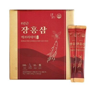 6 year old Jang Red Ginseng Everyday Stick 10g X 100pcs Korea Herbal Supplement $73.44