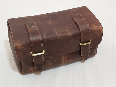 #ad Mens NWOT Rustic Leather Shaving Kit Bag $47.29