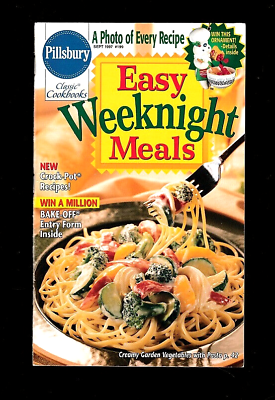 #ad PILLSBURY EASY WEEKNIGHT MEALS COOKBOOK RECIPES SLOW COOKER PASTA PIZZA RIBS $5.99